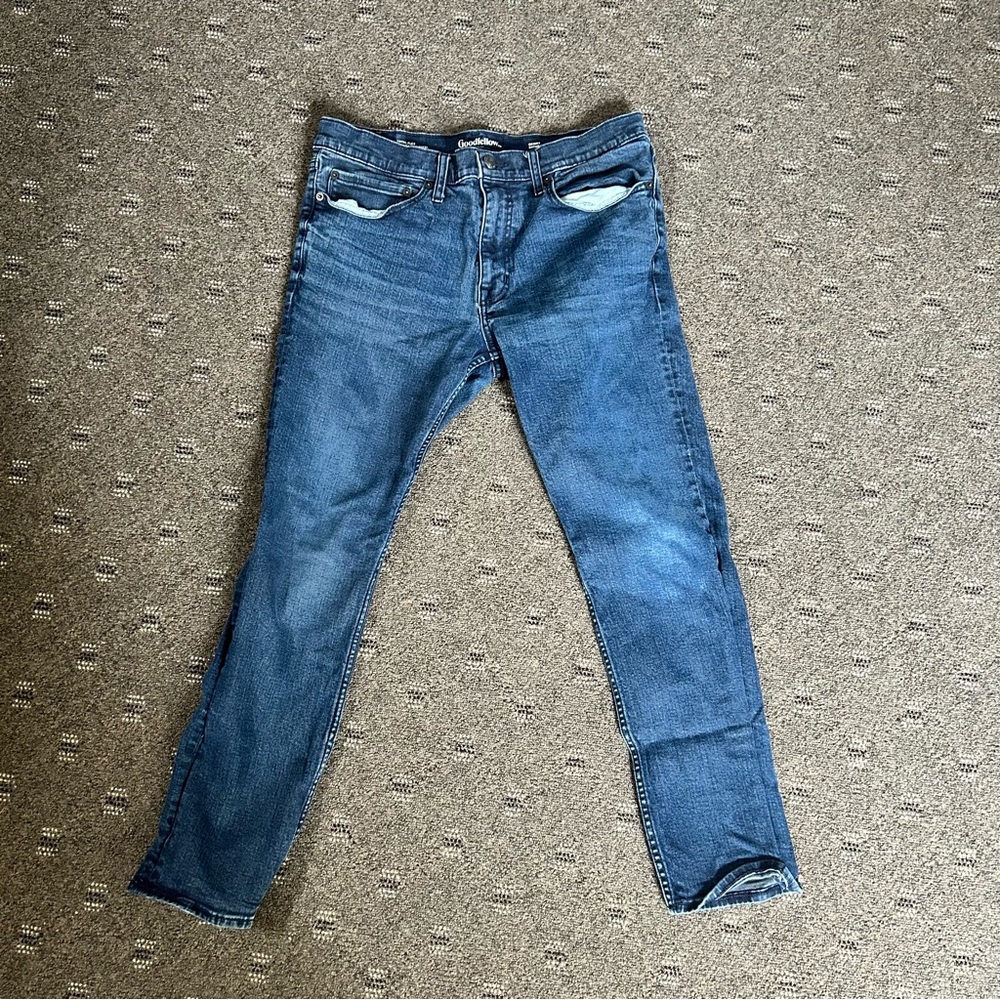 Goodfellow Men's 36x30 Total Flex Skinny Blue Denim Jeans Dark Wash